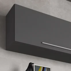 Garnero Arredamenti Parete Attrezzata A Terra|Pareti Attrezzate-Parete attrezzata 268x209h cm moderna bianco marmo grafite Power