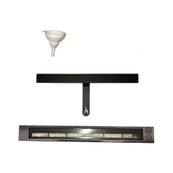 Garnero Arredamenti Camino Bioetanolo|Parete Attrezzata Con Camino-Parete attrezzata 288x170h cm moderna reversibile con biocamino nero Fire Gihome® Nero Lucido - Bianco opaco