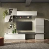 Garnero Arredamenti Parete Attrezzata A Terra|Pareti Attrezzate-Parete attrezzata 280x202h cm moderna bianco grigio antracite Sunset 82