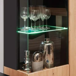 Garnero Arredamenti Pareti Attrezzate-Parete attrezzata 310x190h cm moderna rovere nero opaco York Gihome® Rovere Rustico