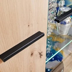 Garnero Arredamenti Pareti Attrezzate-Parete attrezzata 310x190h cm moderna rovere nero opaco York Gihome® Rovere Rustico