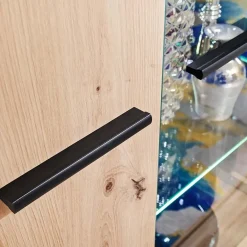 Garnero Arredamenti Pareti Attrezzate-Parete attrezzata 310x190h cm moderna rovere nero opaco York Gihome® Rovere Rustico