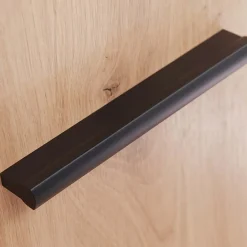 Garnero Arredamenti Pareti Attrezzate-Parete attrezzata 310x190h cm moderna rovere nero opaco York Gihome® Rovere Rustico