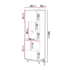 Garnero Arredamenti Parete Attrezzata A Terra|Pareti Attrezzate-Parete attrezzata 290x183h cm moderna cannettato quercia Essence