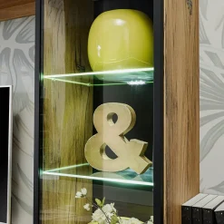 Garnero Arredamenti Parete Attrezzata A Terra|Pareti Attrezzate-Parete attrezzata 240x170h cm moderna soggiorno rovere antico Dalì