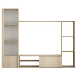 Garnero Arredamenti Parete Attrezzata A Terra|Pareti Attrezzate-Parete attrezzata 220x178h cm moderna rovere chiaro Rubino