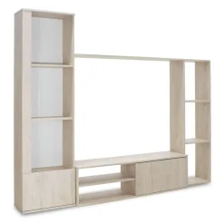 Garnero Arredamenti Parete Attrezzata A Terra|Pareti Attrezzate-Parete attrezzata 220x178h cm moderna rovere chiaro Rubino