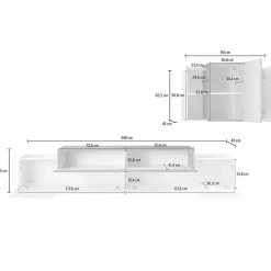 Garnero Arredamenti Parete Attrezzata A Terra|Pareti Attrezzate-Parete attrezzata 240x180h cm moderna antracite rovere Milos Gihome® Antracite - Rovere Rustico