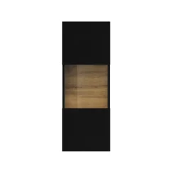 Garnero Arredamenti Parete Attrezzata A Terra|Pareti Attrezzate-Parete attrezzata 226x140h cm nero rovere Fusion 2 Nero Opaco