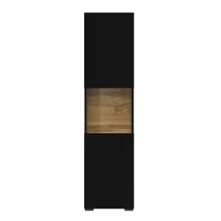 Garnero Arredamenti Parete Attrezzata A Terra|Pareti Attrezzate-Parete attrezzata 226x140h cm nero rovere Fusion 2 Nero Opaco