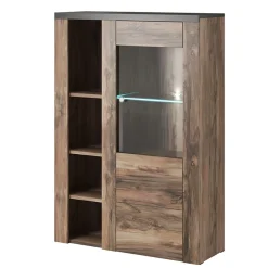 Garnero Arredamenti Parete Attrezzata A Terra|Pareti Attrezzate-Parete attrezzata 325x206h cm noce rovere grigio Paloma 2 Noce - Grigio