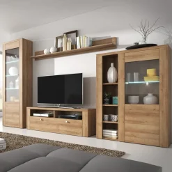 Garnero Arredamenti Parete Attrezzata A Terra|Pareti Attrezzate-Parete attrezzata 325x206h cm Paloma 2 Rovere