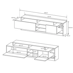 Garnero Arredamenti Parete Attrezzata A Terra|Pareti Attrezzate-Parete attrezzata 260x190h cm rovere antracite Blob Rovere - Antracite