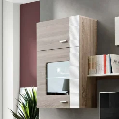 Garnero Arredamenti Parete Attrezzata A Terra|Pareti Attrezzate-Parete attrezzata 240x190h cm rovere bianco lucido Mexico Gihome®