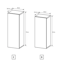 Garnero Arredamenti Parete Attrezzata A Terra|Pareti Attrezzate-Parete attrezzata 300x183h cm soggiorno bianco opaco quercia James