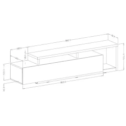 Garnero Arredamenti Parete Attrezzata A Terra|Pareti Attrezzate-Parete attrezzata 219x205h cm soggiorno rovere antracite Megan Gihome® Antracite - Rovere