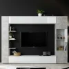 Garnero Arredamenti Parete Attrezzata A Terra|Pareti Attrezzate-Parete attrezzata 257x187h cm soggiorno bianco lucido cemento Steppi 3