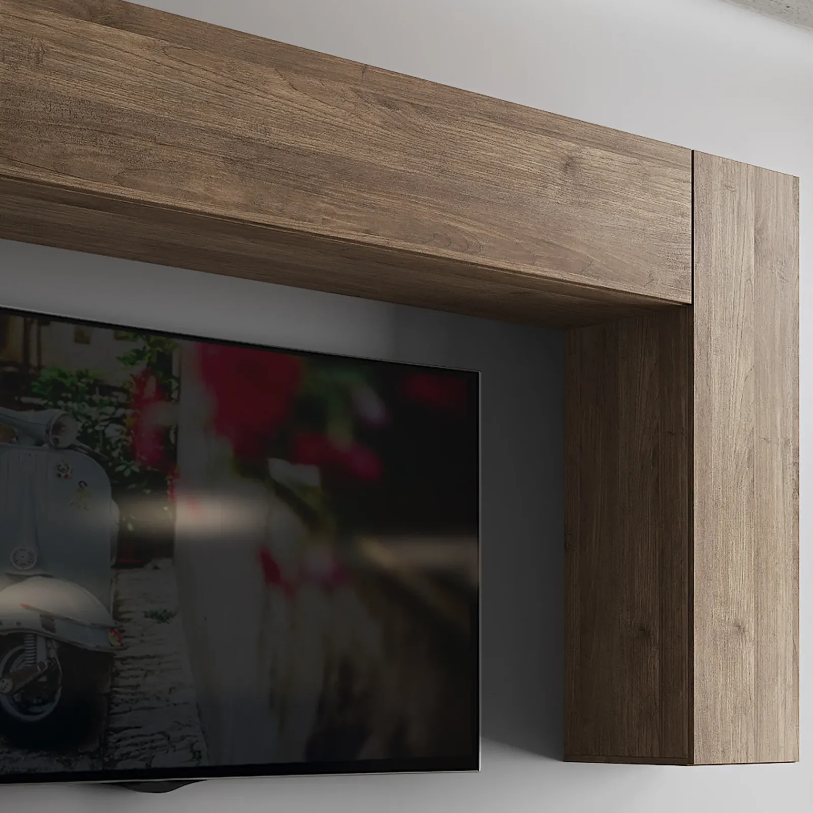 Garnero Arredamenti Parete Attrezzata A Terra|Pareti Attrezzate-Parete attrezzata 280x207h cm soggiorno beige noce Universe Beige - Noce