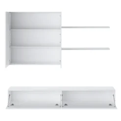 Garnero Arredamenti Parete Attrezzata A Terra|Pareti Attrezzate-Parete attrezzata 200x244h cm soggiorno Euphoria Bianco Frassinato