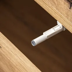 Garnero Arredamenti Parete Attrezzata Sospesa|Pareti Attrezzate-Parete attrezzata 210x162h cm soggiorno con led blu scuro rovere Feola