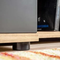 Garnero Arredamenti Parete Attrezzata A Terra|Pareti Attrezzate-Parete attrezzata 240x150h cm soggiorno rovere antracite Oviedo Gihome® Antracite - Rovere