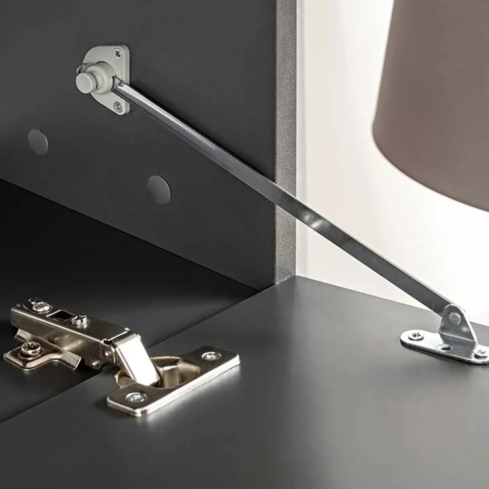 Garnero Arredamenti Parete Attrezzata A Terra|Pareti Attrezzate-Parete attrezzata 240x150h cm soggiorno rovere antracite Oviedo Gihome® Antracite - Rovere