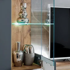 Garnero Arredamenti Parete Attrezzata Sospesa|Pareti Attrezzate-Parete attrezzata 210x160h cm soggiorno moderna rovere antracite Picasso