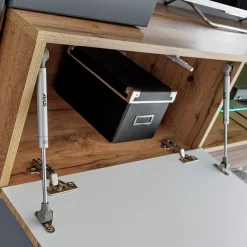 Garnero Arredamenti Parete Attrezzata Sospesa|Pareti Attrezzate-Parete attrezzata 210x160h cm soggiorno moderna rovere antracite Picasso