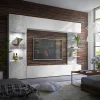Garnero Arredamenti Parete Attrezzata A Terra|Pareti Attrezzate-Parete attrezzata 250x187h cm soggiorno bianco effetto pietra Gracia