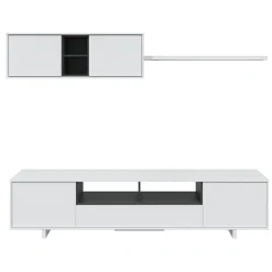 Garnero Arredamenti Parete Attrezzata A Terra|Pareti Attrezzate-Parete attrezzata 200x145h cm soggiorno bianco antracite Belle