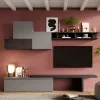 Garnero Arredamenti Parete Attrezzata A Terra|Pareti Attrezzate-Parete attrezzata 276x200h cm salvaspazio grigio scuro antracite Sunset 15