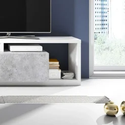 Garnero Arredamenti Parete Attrezzata A Terra|Pareti Attrezzate-Parete attrezzata 219x205h cm soggiorno bianco opaco Megan Gihome® Bianco Opaco - Cemento