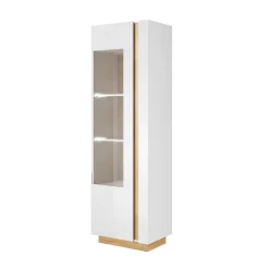 Garnero Arredamenti Parete Attrezzata A Terra|Pareti Attrezzate-Parete attrezzata 270x194h cm soggiorno bianco opaco e lucido Noa Gihome®