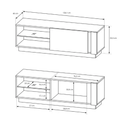 Garnero Arredamenti Parete Attrezzata A Terra|Pareti Attrezzate-Parete attrezzata 270x194h cm soggiorno bianco opaco e lucido Noa Gihome®