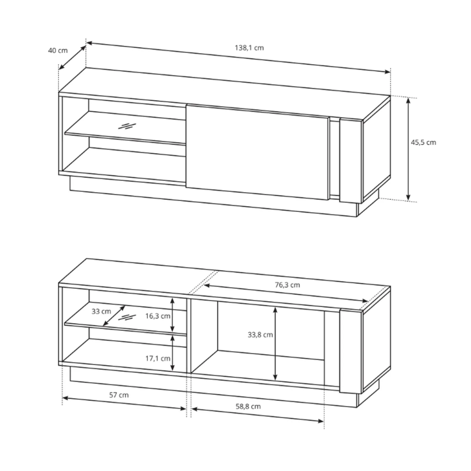 Garnero Arredamenti Parete Attrezzata A Terra|Pareti Attrezzate-Parete attrezzata 270x194h cm soggiorno bianco opaco e lucido Noa Gihome®