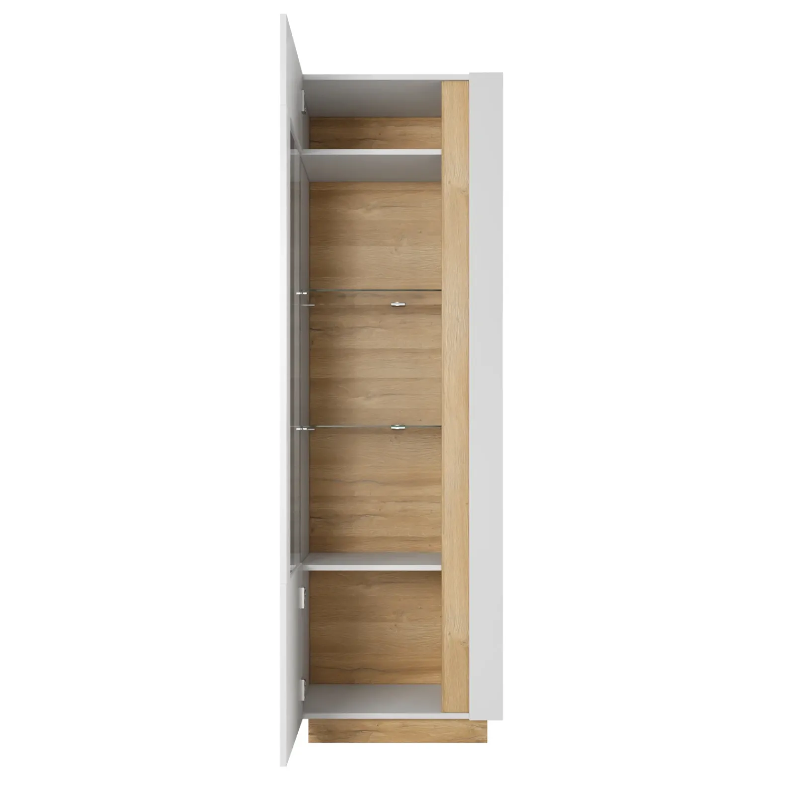 Garnero Arredamenti Parete Attrezzata A Terra|Pareti Attrezzate-Parete attrezzata 270x194h cm soggiorno bianco opaco e lucido Noa Gihome®