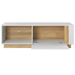 Garnero Arredamenti Parete Attrezzata A Terra|Pareti Attrezzate-Parete attrezzata 270x194h cm soggiorno bianco opaco e lucido Noa Gihome®