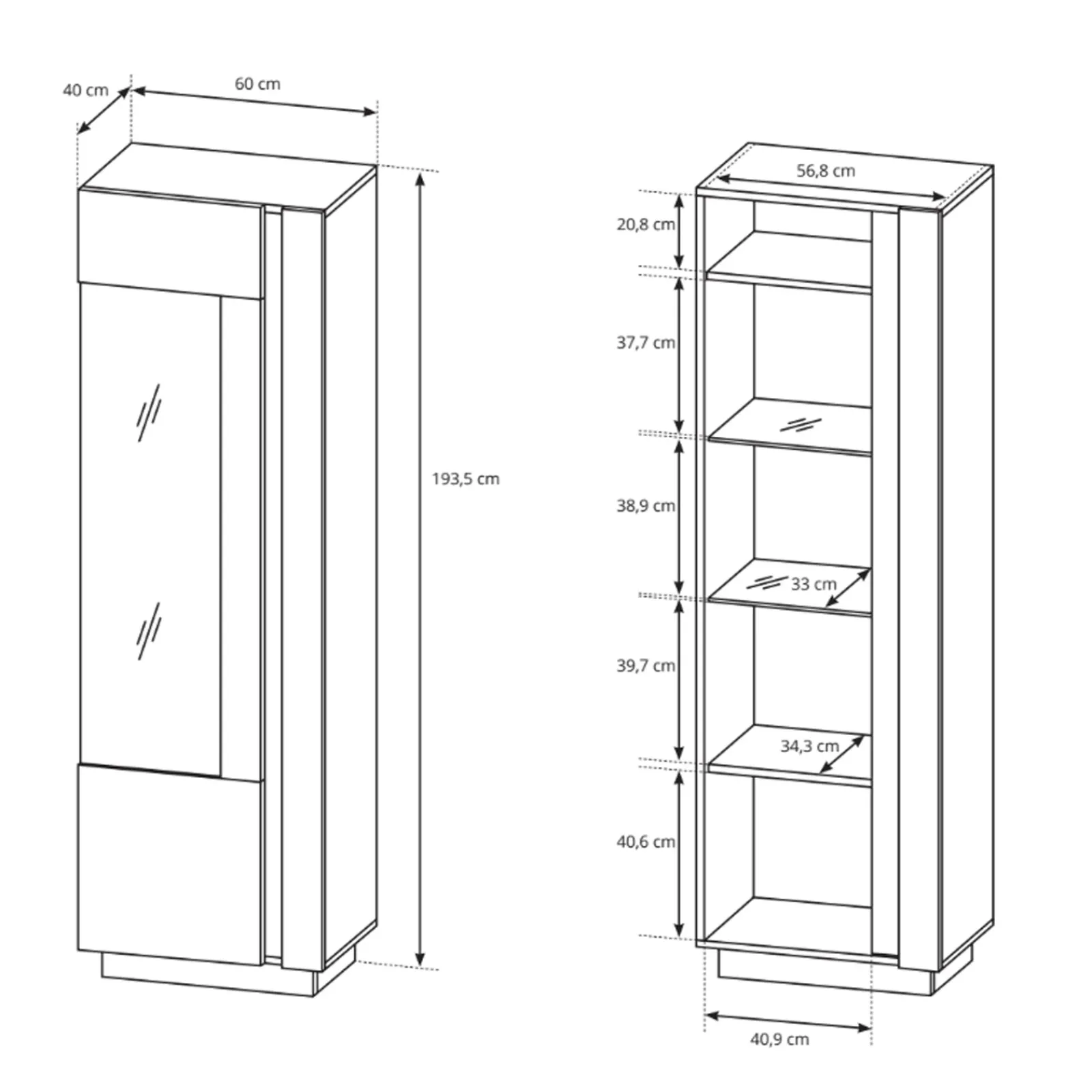 Garnero Arredamenti Parete Attrezzata A Terra|Pareti Attrezzate-Parete attrezzata 270x194h cm soggiorno bianco opaco e lucido Noa Gihome®