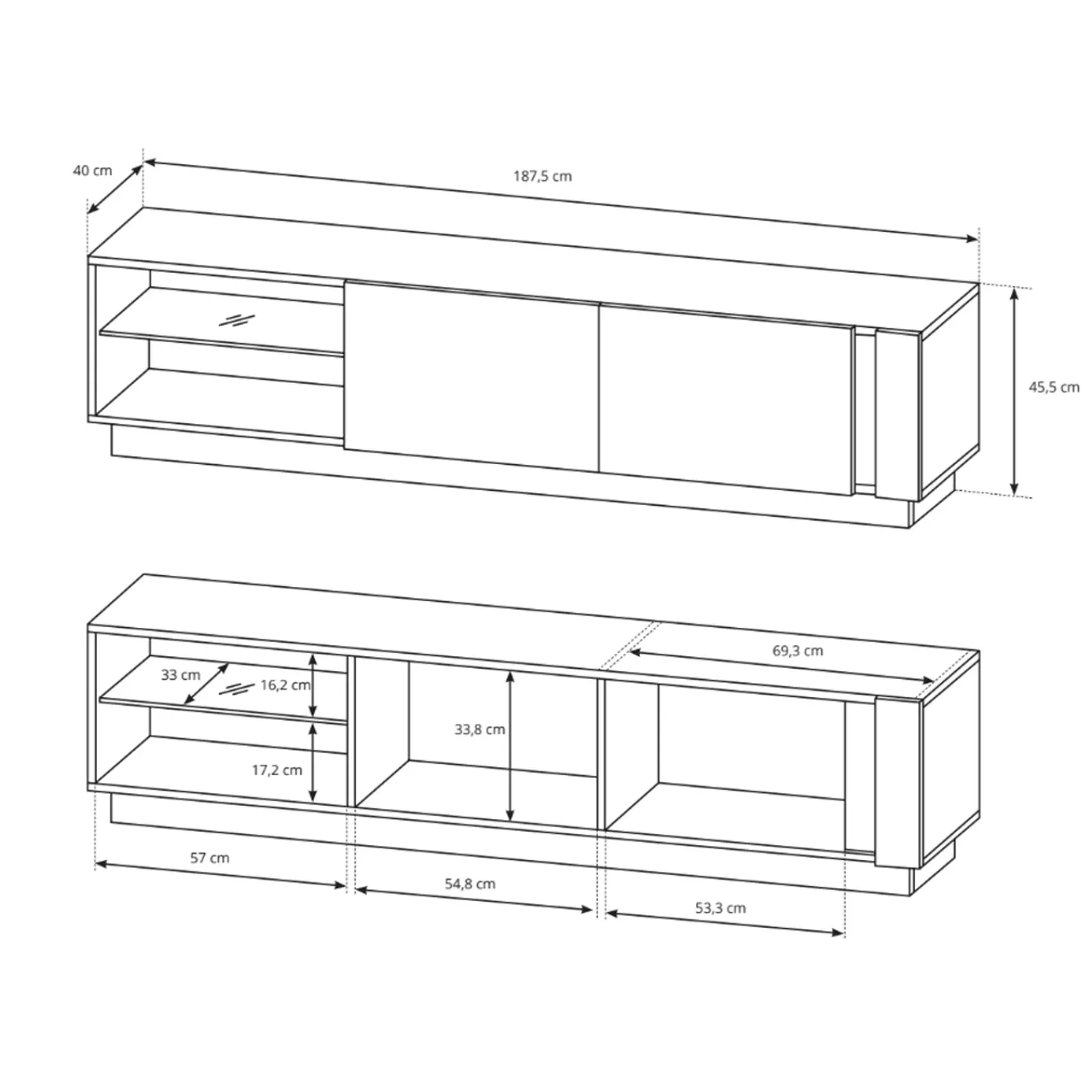 Garnero Arredamenti Parete Attrezzata A Terra|Pareti Attrezzate-Parete attrezzata 248x194h cm soggiorno rovere antracite Noa Gihome®