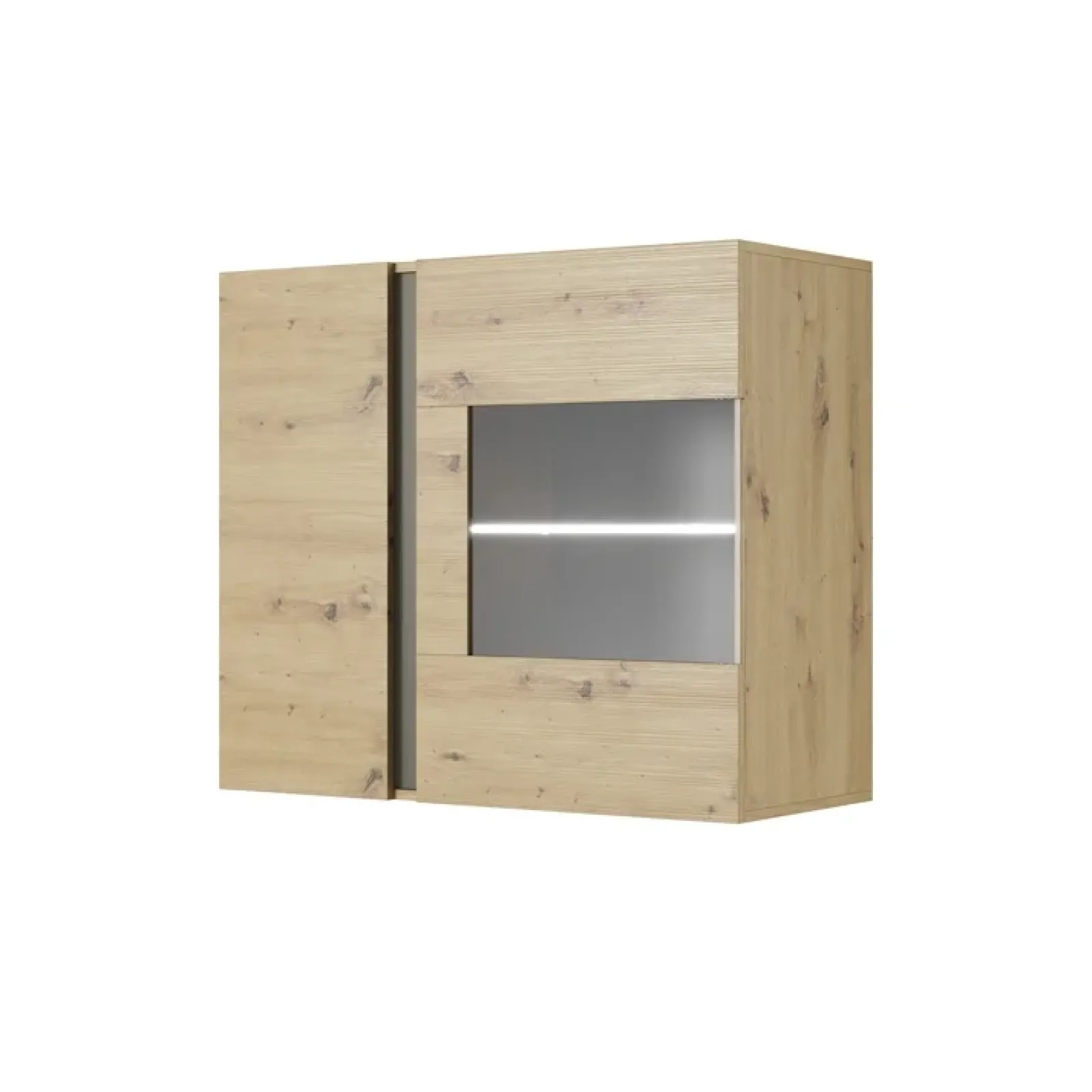 Garnero Arredamenti Parete Attrezzata A Terra|Pareti Attrezzate-Parete attrezzata 248x194h cm soggiorno rovere antracite Noa Gihome®