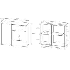 Garnero Arredamenti Parete Attrezzata A Terra|Pareti Attrezzate-Parete attrezzata 248x194h cm soggiorno rovere antracite Noa Gihome®