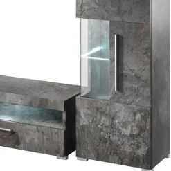 Garnero Arredamenti Parete Attrezzata A Terra|Pareti Attrezzate-Parete attrezzata 350x170h cm soggiorno Frisk Ossido