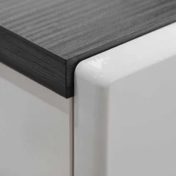 Garnero Arredamenti Parete Attrezzata A Terra|Pareti Attrezzate-Parete attrezzata 310x190h cm soggiorno pino nero York Gihome® Bianco Lucido