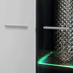 Garnero Arredamenti Parete Attrezzata A Terra|Pareti Attrezzate-Parete attrezzata 310x190h cm soggiorno pino nero York Gihome® Bianco Lucido