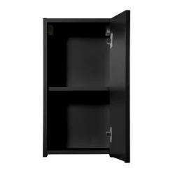 Garnero Arredamenti Pensili Per Bagno-Pensile bagno sospeso 30x57h cm cannettato 1 anta Cleany Nero