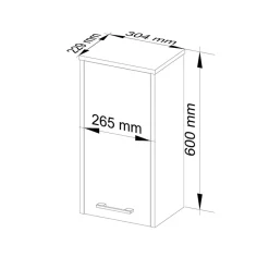 Garnero Arredamenti Pensili Per Bagno-Pensile bagno sospeso 30x60h cm 1 anta bianco Woters