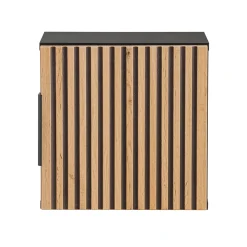 Garnero Arredamenti Pensili Per Bagno-Pensile bagno sospeso 35x35h cm cannettato 1 anta quercia antracite Limpid