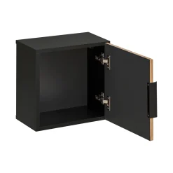 Garnero Arredamenti Pensili Per Bagno-Pensile bagno sospeso 35x35h cm cannettato 1 anta quercia antracite Limpid