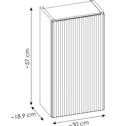 Garnero Arredamenti Pensili Per Bagno-Pensile bagno sospeso 30x57h cm cannettato 1 anta Cleany Beige