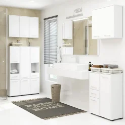 Garnero Arredamenti Pensili Per Bagno-Pensile bagno sospeso 60x60h cm 2 ante bianco Woters Bianco Opaco